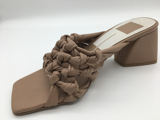 Mulas con tacones cerrados con dedo abierto con suela de caucho