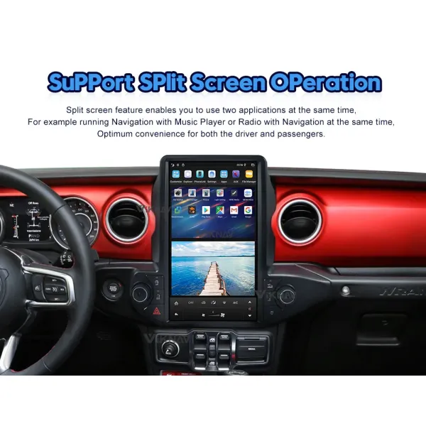 Tesla Style Wrangler Jeep Радио обновление 2018-2021 Замена стерео головного устройства Carplay