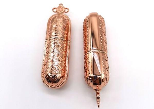 OEM Zinc Alloy Metal Die Casting Lipstick Tube with Chinese Knot Design for High-End Beauty Products