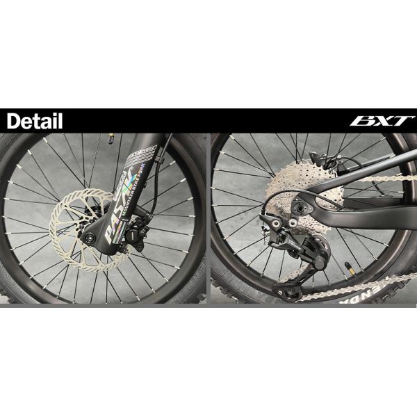 Bicicleta de montaña de carbono con suspensión completa, grupo Shimano de 10 velocidades para niños