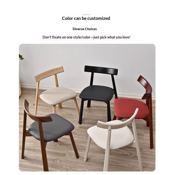OEM Modern Backrest Upholstered Chair Restaurant Apartment Villa Bar Hotel Ergonomic Leather Chair Wooden Dining Room Chair
