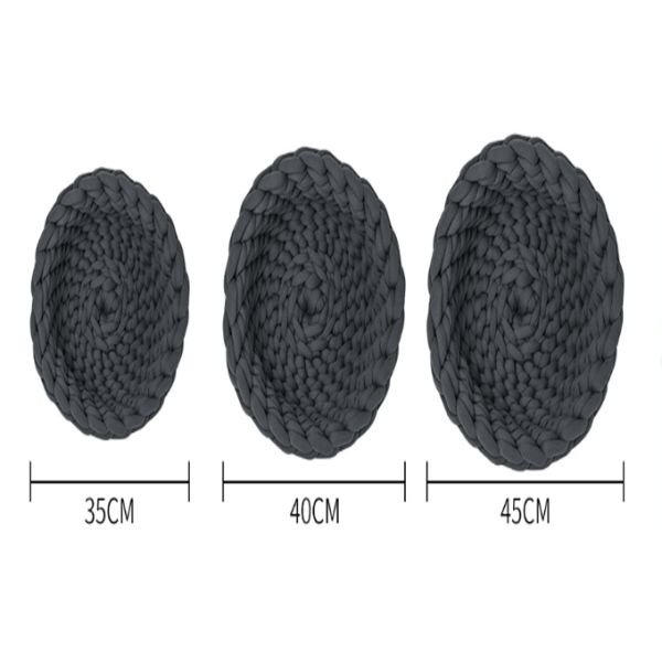 Cosy Crocheted Chunky Knit Cat Bed Nonslip Washable 35cm 40cm 45cm Donut Cat Bed