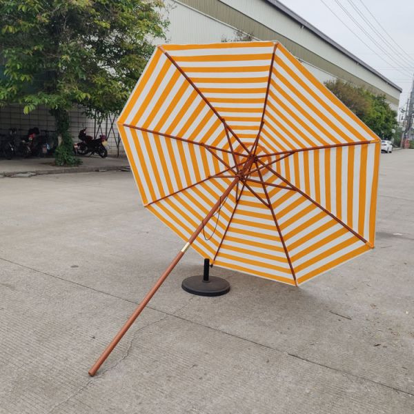 Outdoor Coffee Shop Umbrella Custom Wooden Umbrella for Home Camping and Modern Party