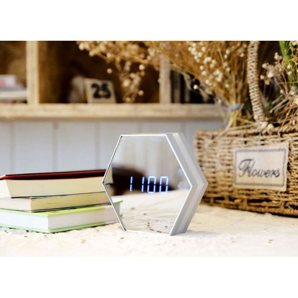 Multi-function Led Digital Alarm Clock Night Light Temperature Display Mirror Thermometer Touch Sensing Table Lamp