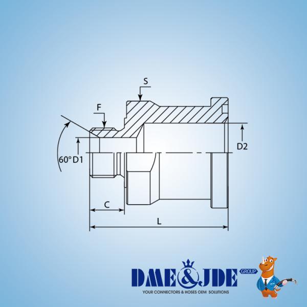 Connect BSPP Male 60° Cone Ports To SAE Code 61 Flange Interfaces DABPM1334