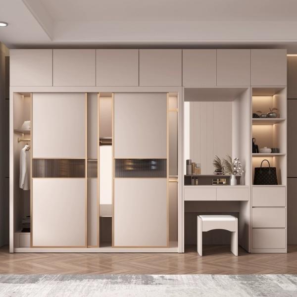 Adjustable Height Sliding Door Wardrobe Accessory Pants Rack High Glass PVC Melamine Surface