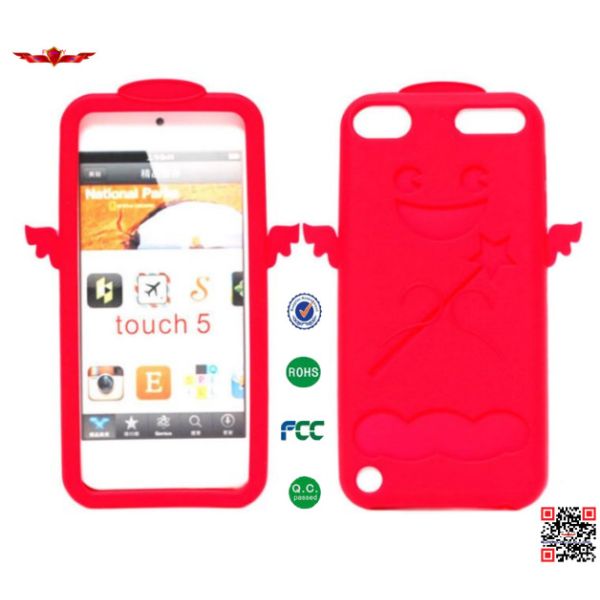 Hot Selling 100% Quality Guaranteed Angel Silicone Cover Cases For Ipod Touch 5 Colorful
