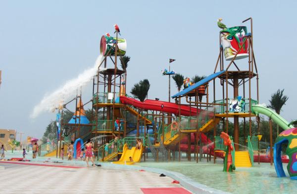 Casa grande da água do equipamento do campo de jogos do Aqua da fibra de vidro para o costume do divertimento da família