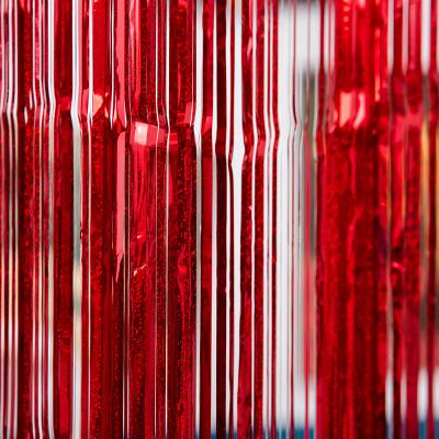Red Waterproof Laser Rain Curtain 1*2m Metallic Fringe Backdrop