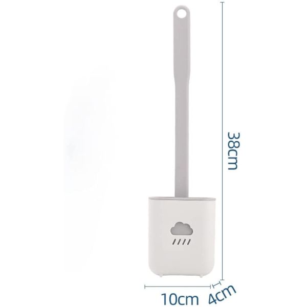 щетка туалета гибкого трубопровода силикона 14.96in плоская резиновая с ручкой TPR держателя длинной