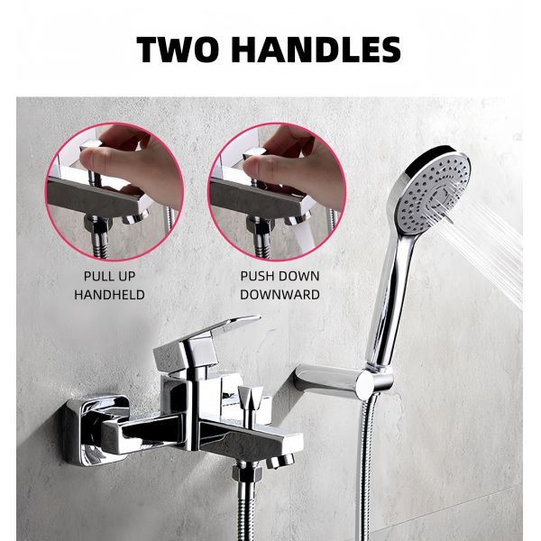 Practical Exposed Valve Showers Two Outlets Stainless Steel For Hotel