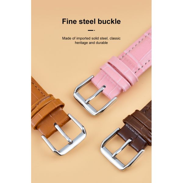 304/316 Stainless Steel Buckle Genuine Leather Strap
