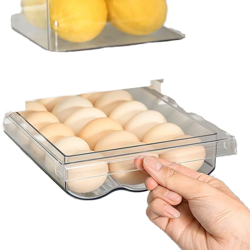 Transparent Plastic Storage Box for the Refrigerator  Drawer Style Egg Storage Box