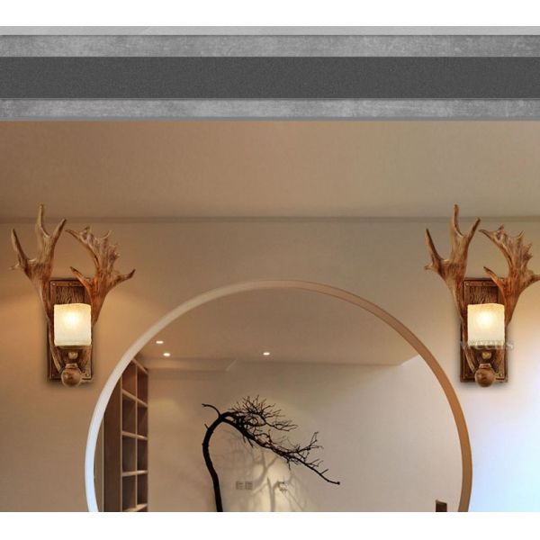 Vintage wall lamp living room bedside bedroom art wall light aisle cafe corridor hotel restaurant antler lamp (WH-VR-68