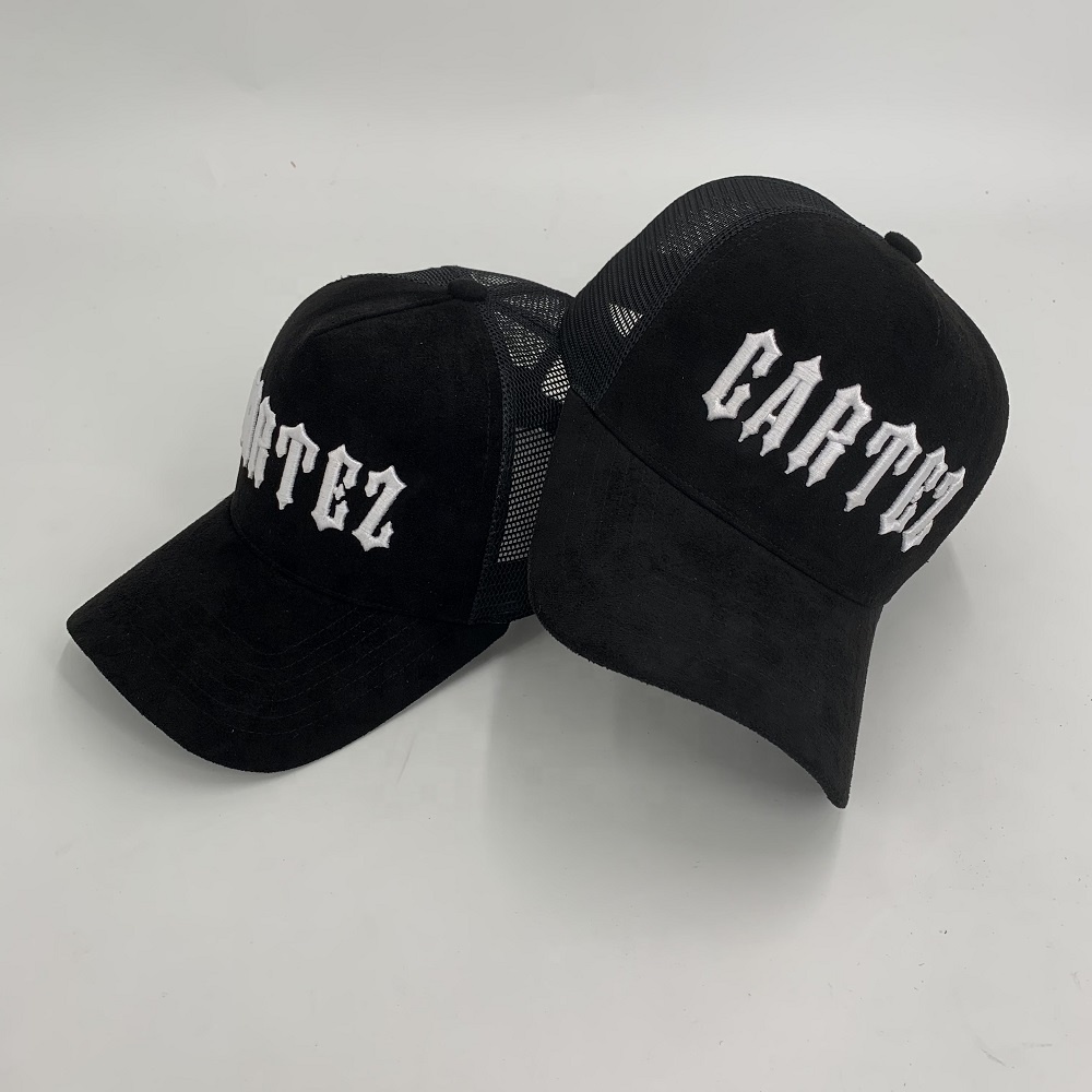 Suede Velvet Custom 3D Embroidery Trucker Hats Snapback Cap Breathable
