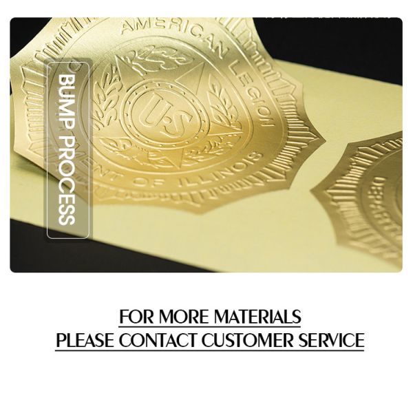 Gold Foil Stamped Stickers Custom Print Embossed