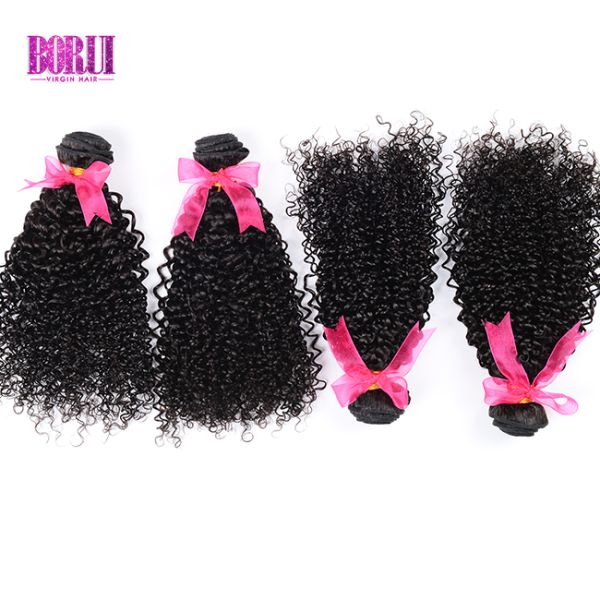 Virgin Peruvian Natural Wave Hair Kinky Curly Weave Human Hair Bundles