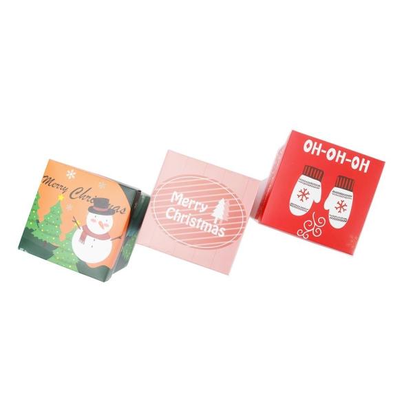 Bote de regalo personalizado de Navidad de papel negro joyería anillos de cartón con logotipo personalizado
