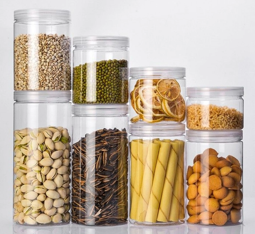 Household Food Storage Jar With Matched Plastic Cap Customization Size/shape