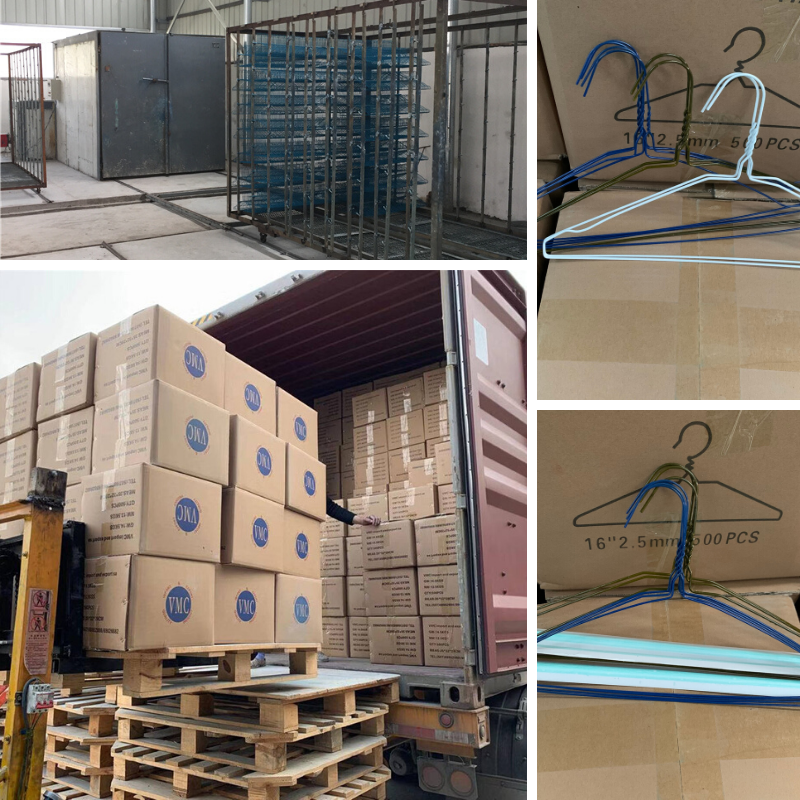 Low Carbon Metal Blue Coated Wire Hangers Smooth Surface For Shirt / Suit