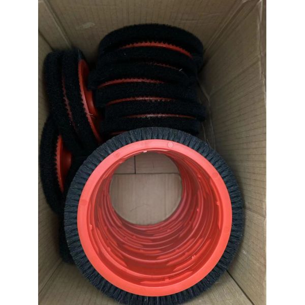 Textile Setting Machine Spares Stenter Machine Parts Brush Wheel 178mm Outer Dia Black Pig Hair