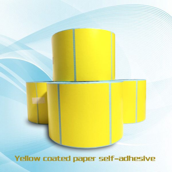Waterproof Label Paper Roll Color Round Yellow Waybill For Thermal Printer