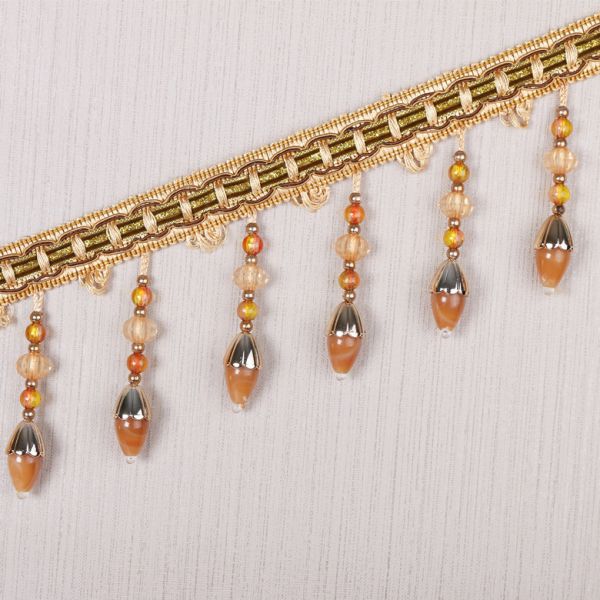 Handmade fashionable chain beads lace tassels fringes for curtain/sofa/pillow decoration