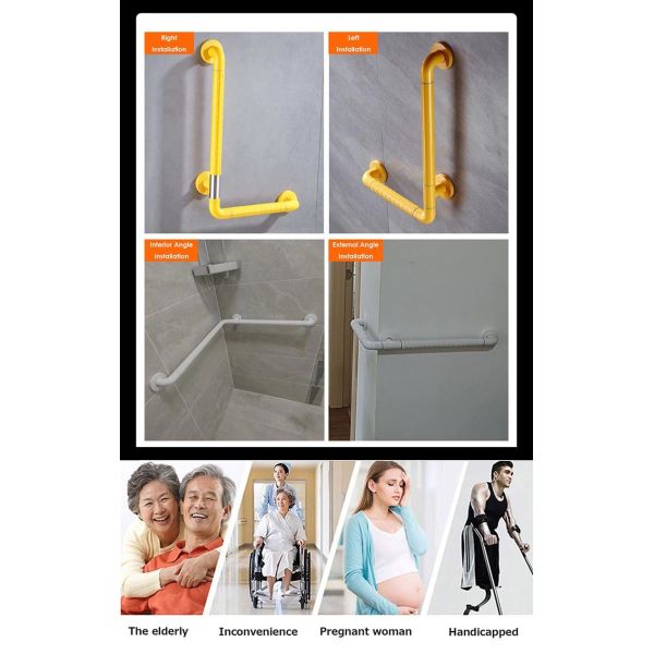 L Shaped Stainless Steel Grab Rails , Wall Mount Handicap Toilet Grab Bars OEM ODM