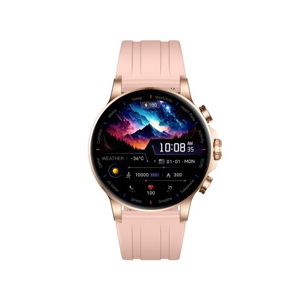 KW266 Révolutionnaire 1,6-points ronde AMOLED Smartwatch avec Bluetooth appelant et les capteurs avancés
