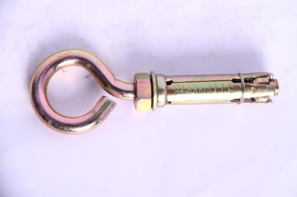 Carbon Steel Eye Bolt Concrete Sleeve Anchors / Wedge Anchor Yellow Zinc Color