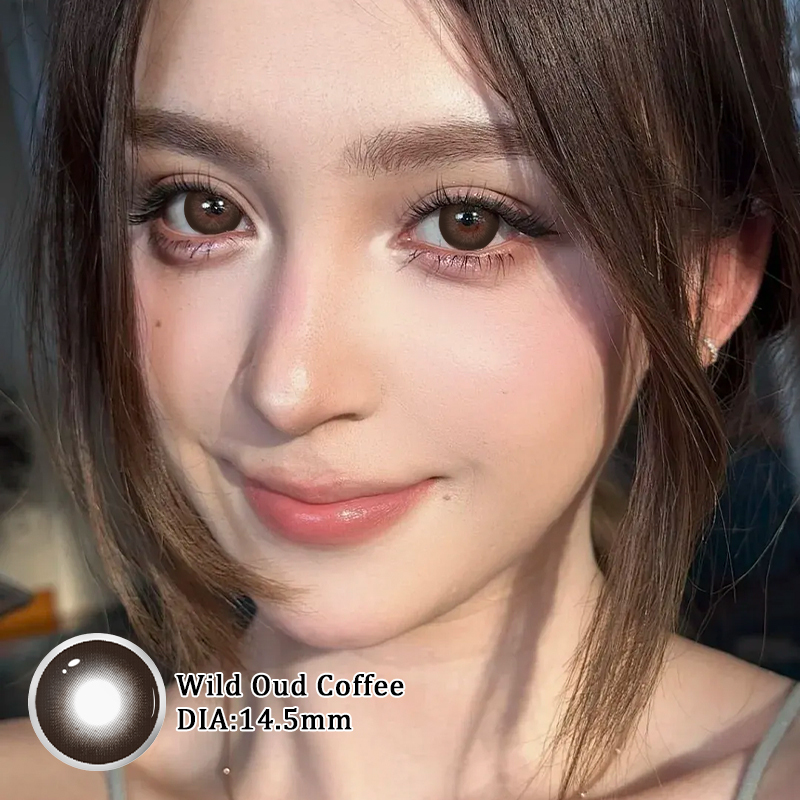Wild Oud Coffee 14.5mm Toric Yearly Disposable Contact Lenses with Astigmatism Correction and Natural Brown Tone