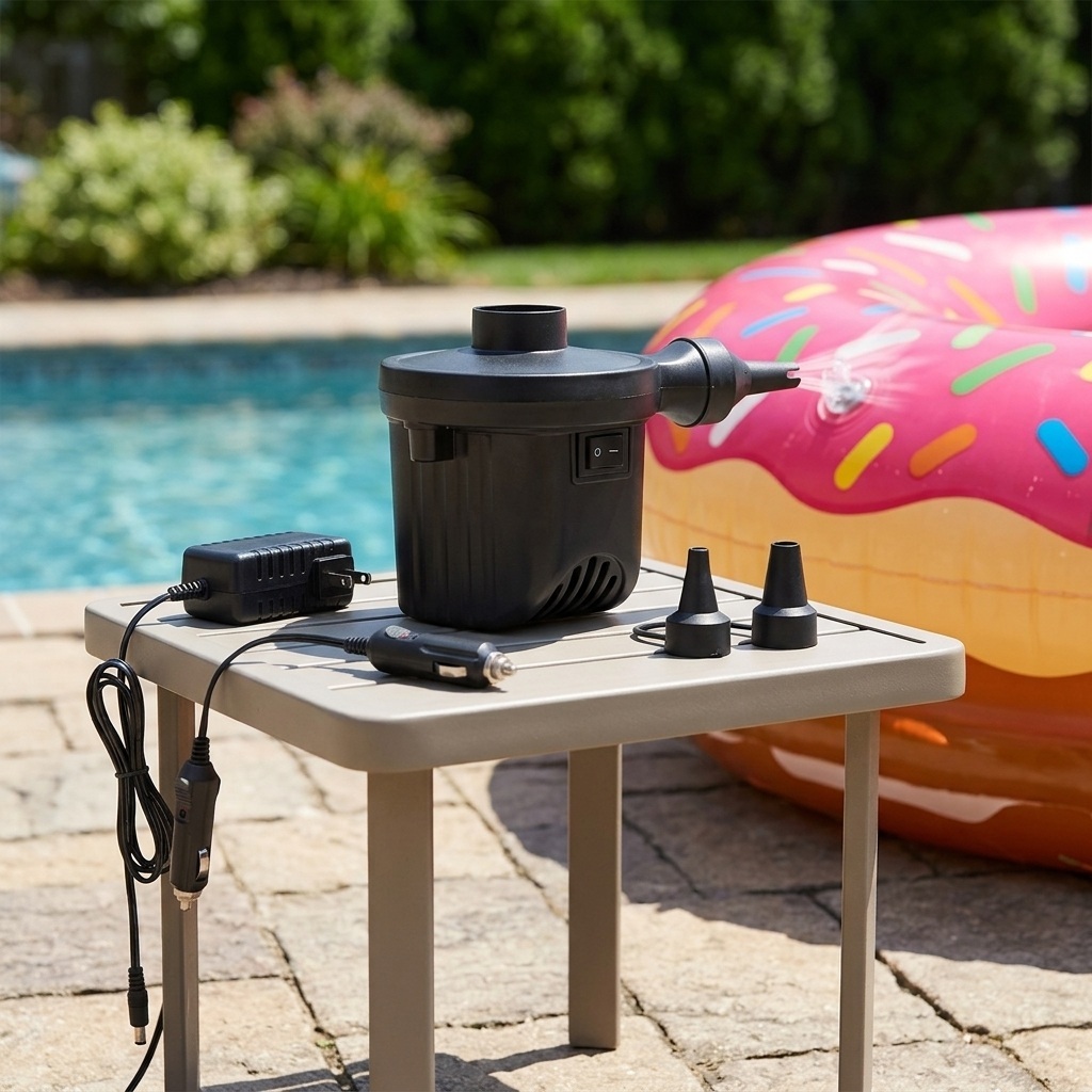 Electric DC Inflatable Pump Outdoor Car-mounted Pump Swimming Pool Swimming Ring Air Cushion Bed ABS Plastic 110V-240V