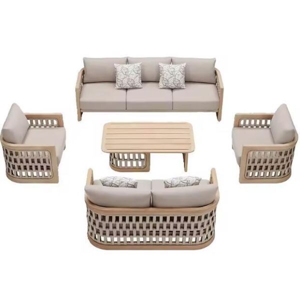 Hot Sale Outdoor Sofa With Aluminum Materials And Rope