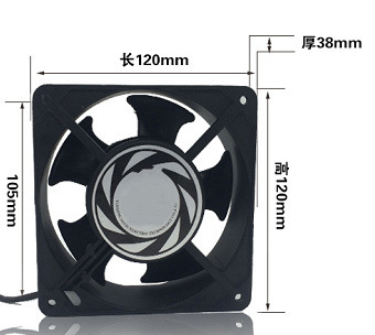 Промышленный настенный вентилятор с центробежной вентиляцией AC/DC для охлаждения черной панели