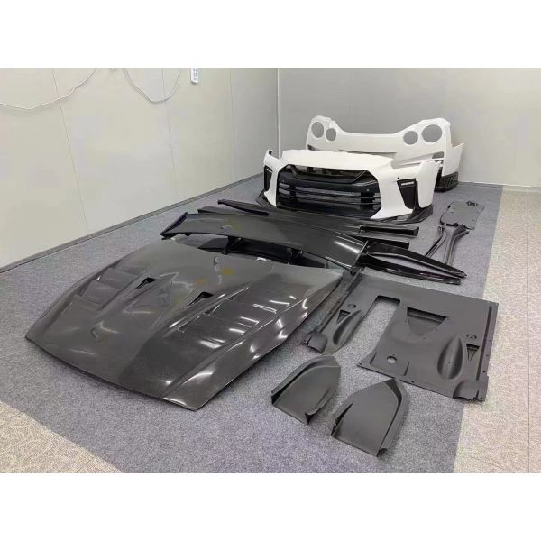 For Nissan GTR R35 Carbon Fiber Body Kit GTR Upgraded Top Style Carbon Fiber Front and Rear Bumper Side Skirt Spoilers
