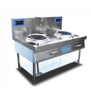 Durable commercial stainless steel double-head electric frying pan