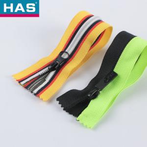 Convenient 15 Pieces Metal Puller Automatic Head Color-Blocked Nylon Zipper For