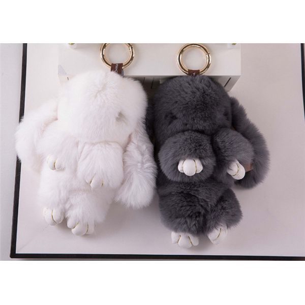 Роскошная красочная пушистая портативная машинка кольца для ключей кролика для шкентеля шарма сумки