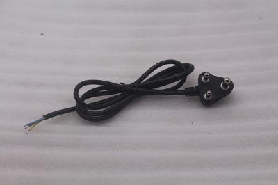 Hot selling AC 10A 250V South African black/white  3 Round Pin Power Cord
