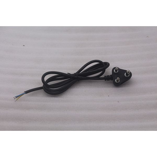 Hot selling AC 10A 250V South African black/white 3 Round Pin Power Cord