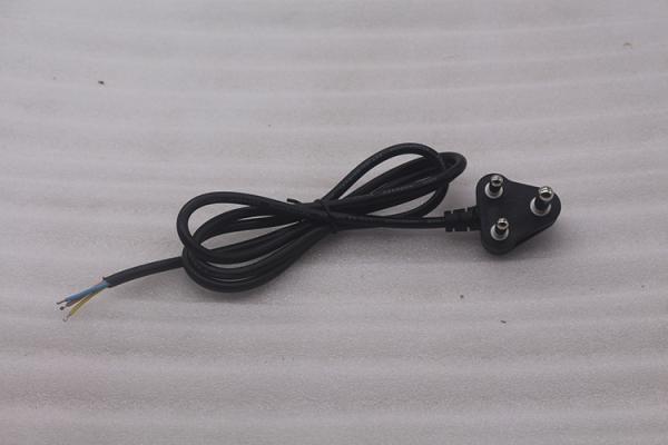 Hot selling AC 10A 250V South African black/white  3 Round Pin Power Cord