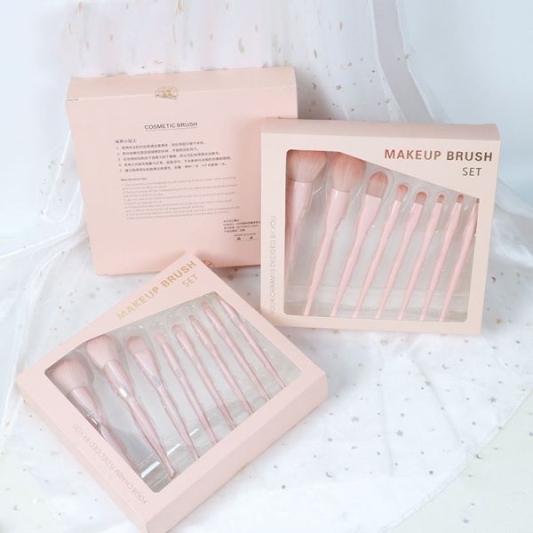 8 PCS Rose Gold Makeup Brushes , Face Blender Brush Eco Friendly Materials