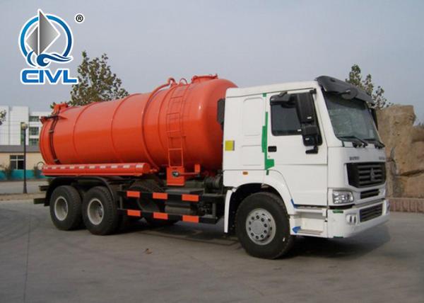 15000L / 15m3 Sinotruk Howo Sewage Pump Truck Q235 Tank Material ZZ1257N4341W