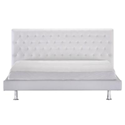 White Practical Queen Size Upholstered Bed , Multipurpose Small Queen Bed