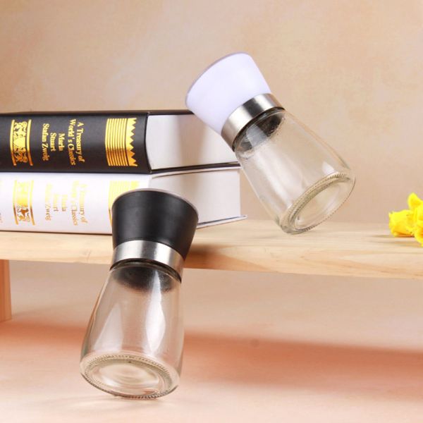 Hygienic Lead Free Rotatable Grinding Lid Glass Pepper Jar