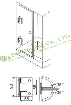 Stainless Steel 90 Degree Shower Door Hinge,Glass To Glass 90 degree Glass Door Hinges