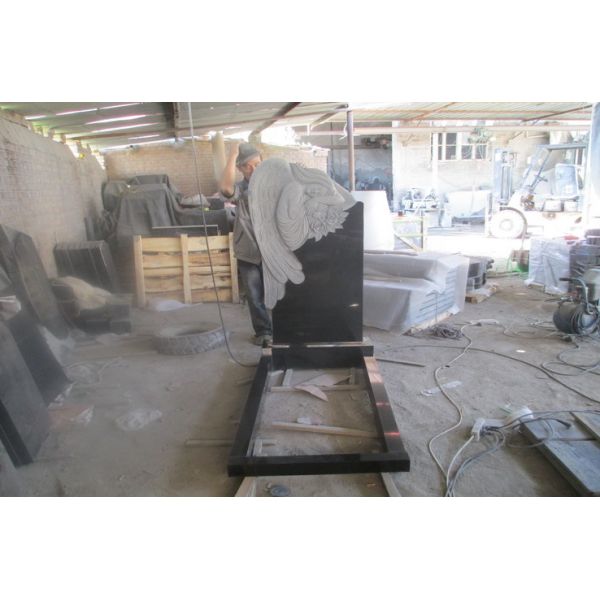 shanxi black granite cemetery headstones tombstones