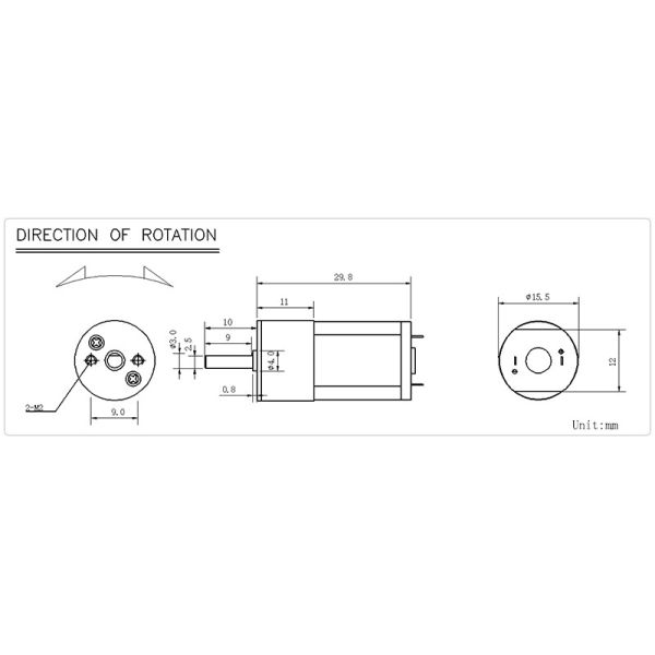 JGA16-030 16MM 6 Volt Dc Gear Motor For Instrument Medical Equipment