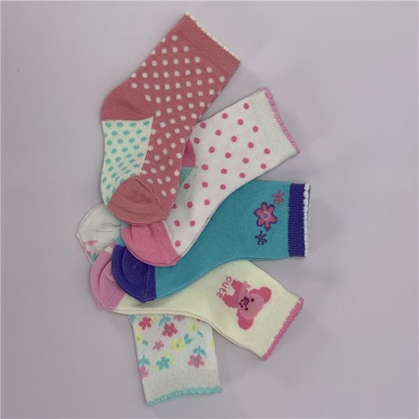 70%Cotton 28%Polyester 2%Spandex High Socks for Children Girls Printing Methods other
