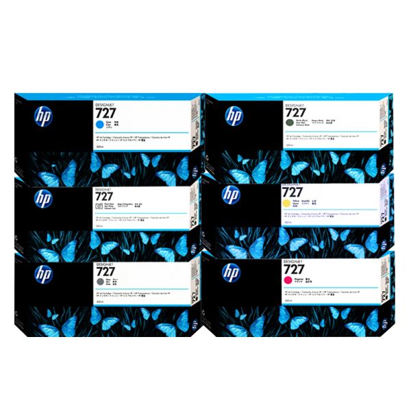 HP 727 Original Colored 300ml Full for Cartridge Compatible with HP T920/T1500/T2500/T930/T1530/T2530 Photo Printers Digital